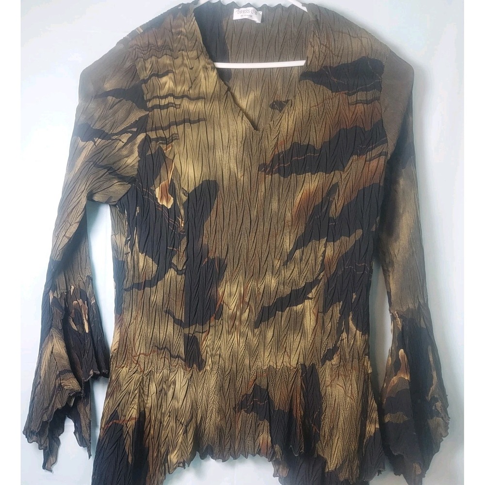 Dress U Ii By Sharon Camo Asymmetrical Crinkle Top Women 3x Fairy Whimsy‎ Goth